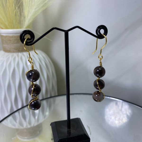 Sochi’s Éclat Essence Earrings – Marble Bead Edition (Gold Wire)