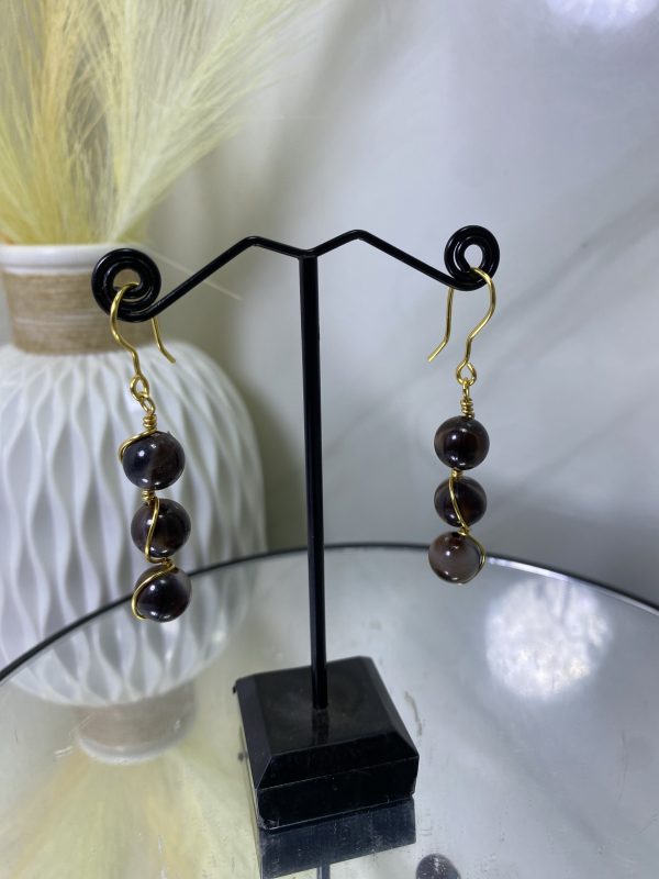 Sochi’s Éclat Essence Earrings – Marble Bead Edition (Gold Wire)