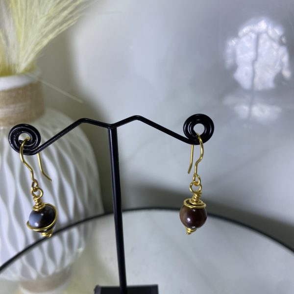 Sochi’s Éclat Essence Mini Earrings – Marble Bead Edition (Gold Wire)