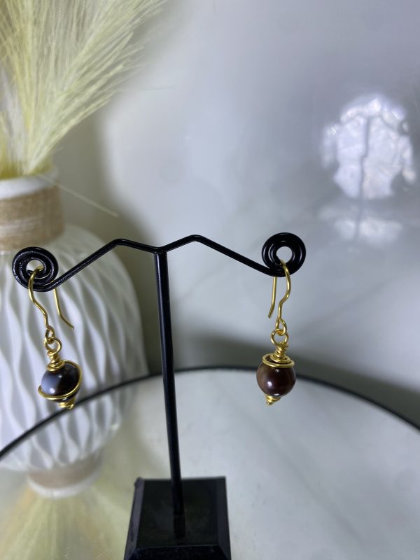 Sochi’s Éclat Essence Mini Earrings – Marble Bead Edition (Gold Wire)